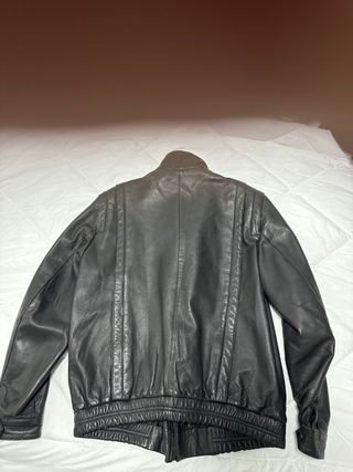 Cazadora piel de hombre talla 54 negra