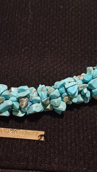 GARGANTILLA VINTAGE ALGODÓN Y TURQUESA 