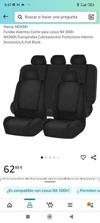 Funda asientos coche