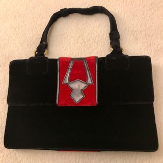 Bolso de fiesta de terciopelo negro VINTAGE