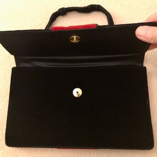 Bolso de fiesta de terciopelo negro VINTAGE