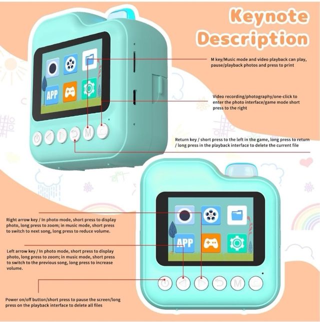 Fotocamera istantanea Unicorn per bambini