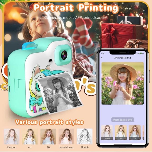 Fotocamera istantanea Unicorn per bambini