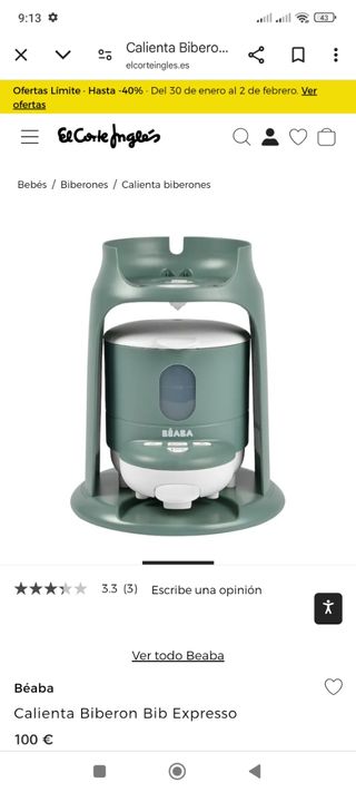 Calienta biberón cafetera bibes