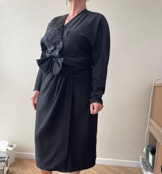 Vestido seda y pedreria