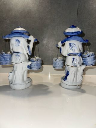 OFERTA!!! PAREJA DE PESCADORES CHINOS PORCEL CHINA