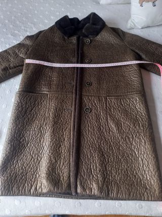 CHAQUETON SEÑORA MARRON EFECTO PIEL TALLA MEDIANA
