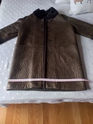 CHAQUETON SEÑORA MARRON EFECTO PIEL TALLA MEDIANA