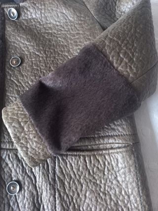 CHAQUETON SEÑORA MARRON EFECTO PIEL TALLA MEDIANA