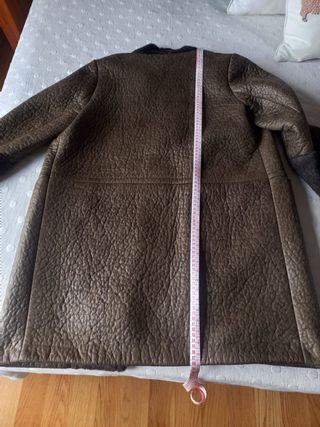CHAQUETON SEÑORA MARRON EFECTO PIEL TALLA MEDIANA