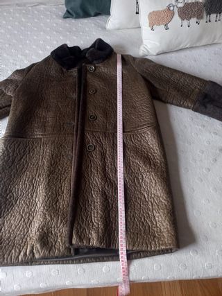 CHAQUETON SEÑORA MARRON EFECTO PIEL TALLA MEDIANA