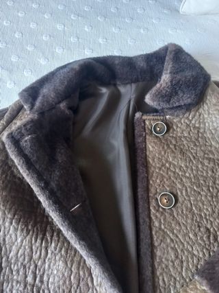 CHAQUETON SEÑORA MARRON EFECTO PIEL TALLA MEDIANA