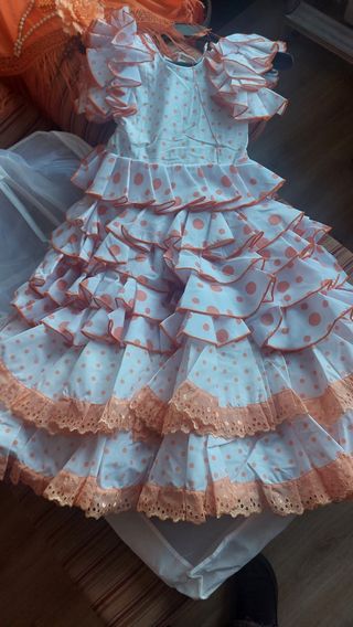 Traje de flamenca artesano niña 8 años