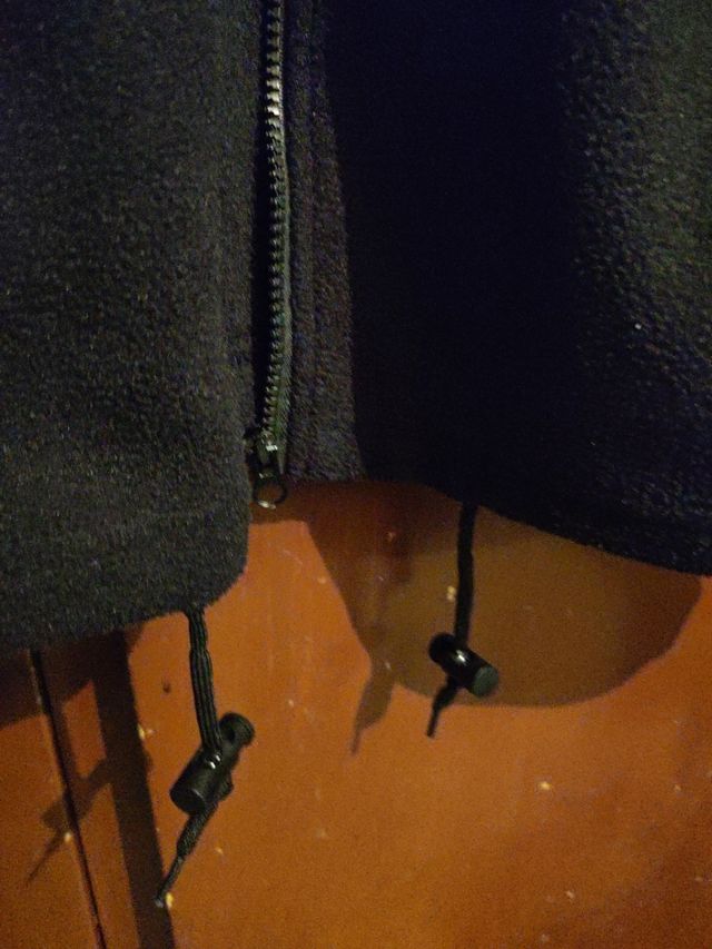 Pile donna con zip e lacci in vita nero L