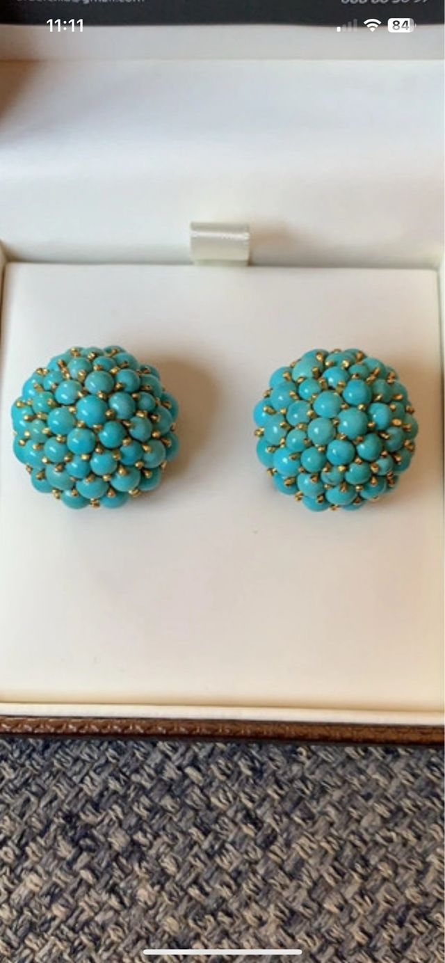 Pendientes oro y turquesas