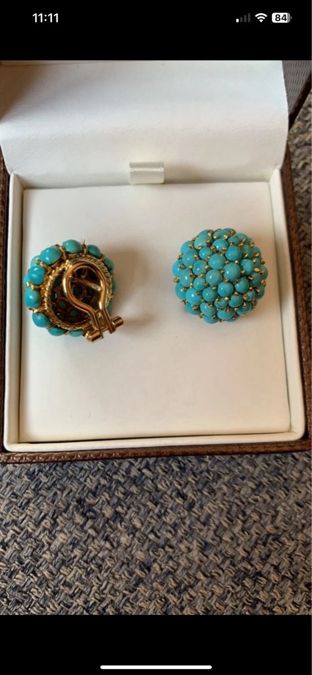 Pendientes oro y turquesas