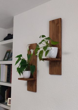 Balda estante de madera flotante