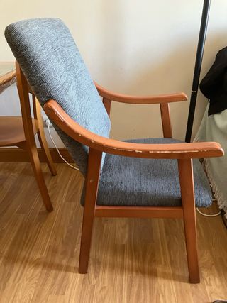 Sillon madera tapizado