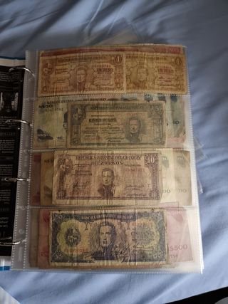 Billetes 1 5 10 50 pesos Uruguay