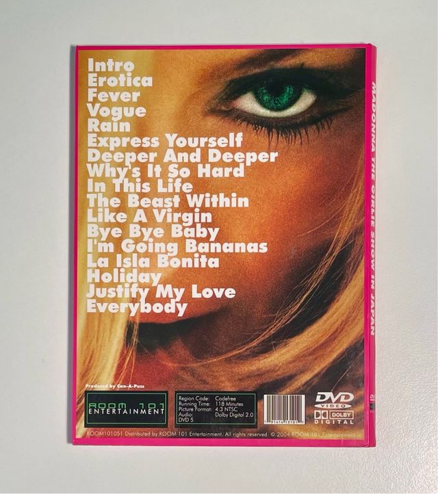 Madonna Dvd The Girlie Show in Japan