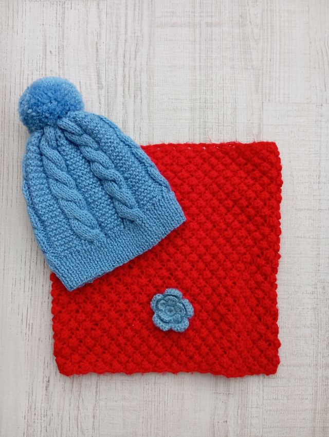 Conjunto cuello y gorro niña 7-12 años