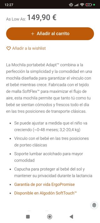 Mochila portabebés 