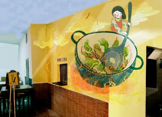 GRAFITI mural grafitero local escaparatista dibujo