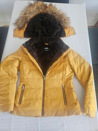 Abrigo plumas Zara talla L