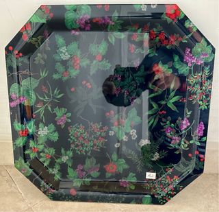 Vassoio tessuto lino plexiglass made italy