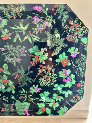 Vassoio tessuto lino plexiglass made italy