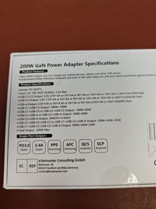 UOUCOO 200W USB C GAN Cargador, 100W+100W #N67ZEH