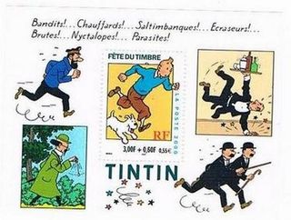 HOJA BLOQUE TINTÍN SELLOS FRANCIA HERGE NUEVO