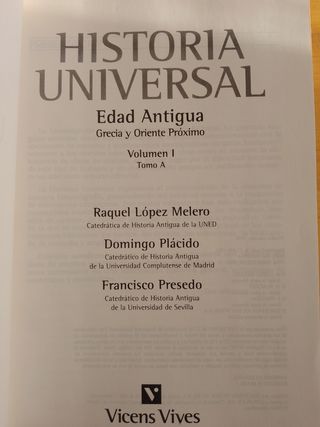 Historia Universal Edad Antigua Volumen 1. Universidad