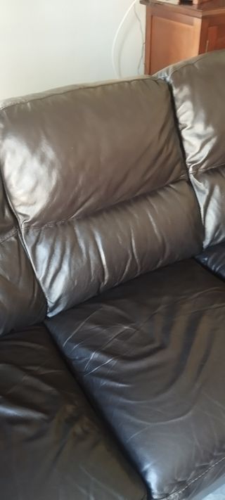 Sofá de piel Natuzzi marrón chocolate