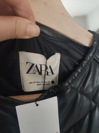 Abrigo acolchado polipiel Zara