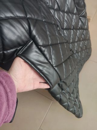 Abrigo acolchado polipiel Zara