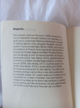 La senda oscura. Åsa Larsson