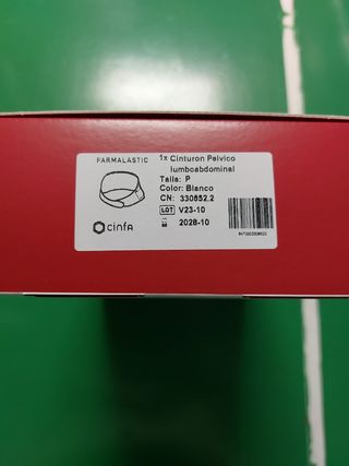 Cinturón pelvico comprado en farmacia 