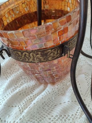 Lampara forja y cristal