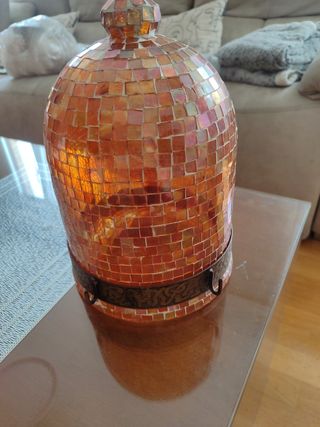 Lampara forja y cristal