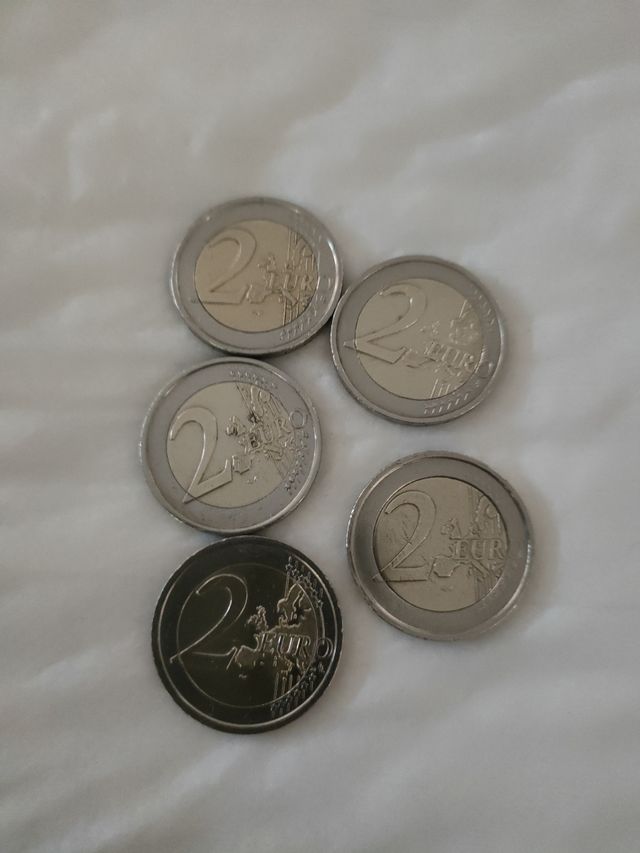 Lotto 5 moneta da 2 Euro