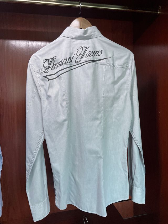 Camisa Armani Jeans hombre azul talla M — original