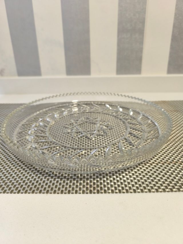 Bandeja de cristal tallado