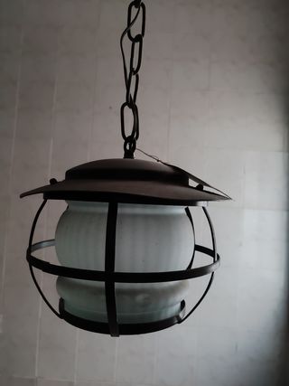 3 Farol aluminio negro cristal blanco traslúcido