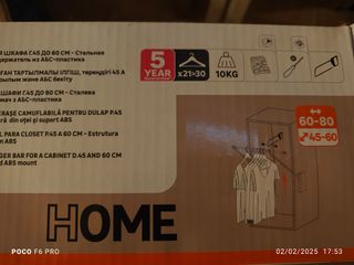 Barra abatible para armario