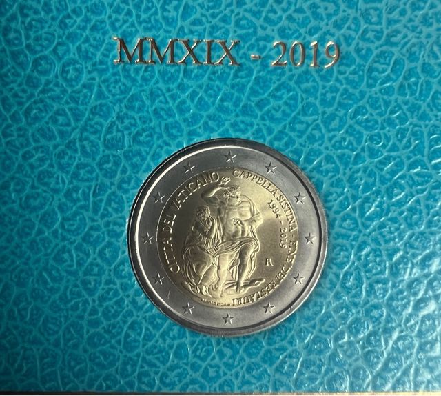 2 monedas del Vaticano año 2019