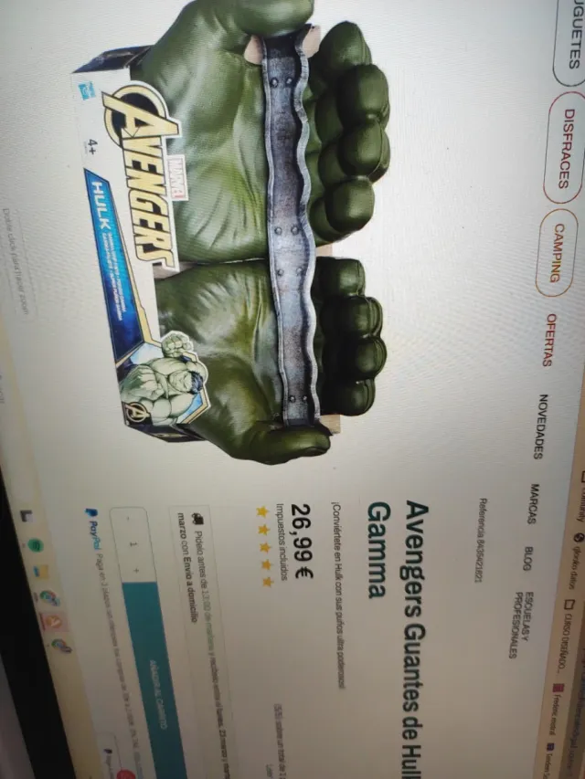 Puños Hulk niños disfraz