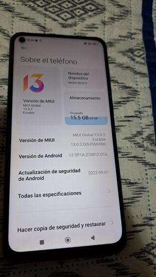 Móvil xiaomi note 9