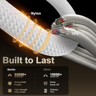 60W Cable Tipo C Carga Rápida PD 3.0 Nylon,1 M