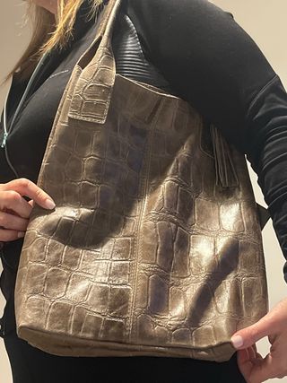 Bolso de piel marron